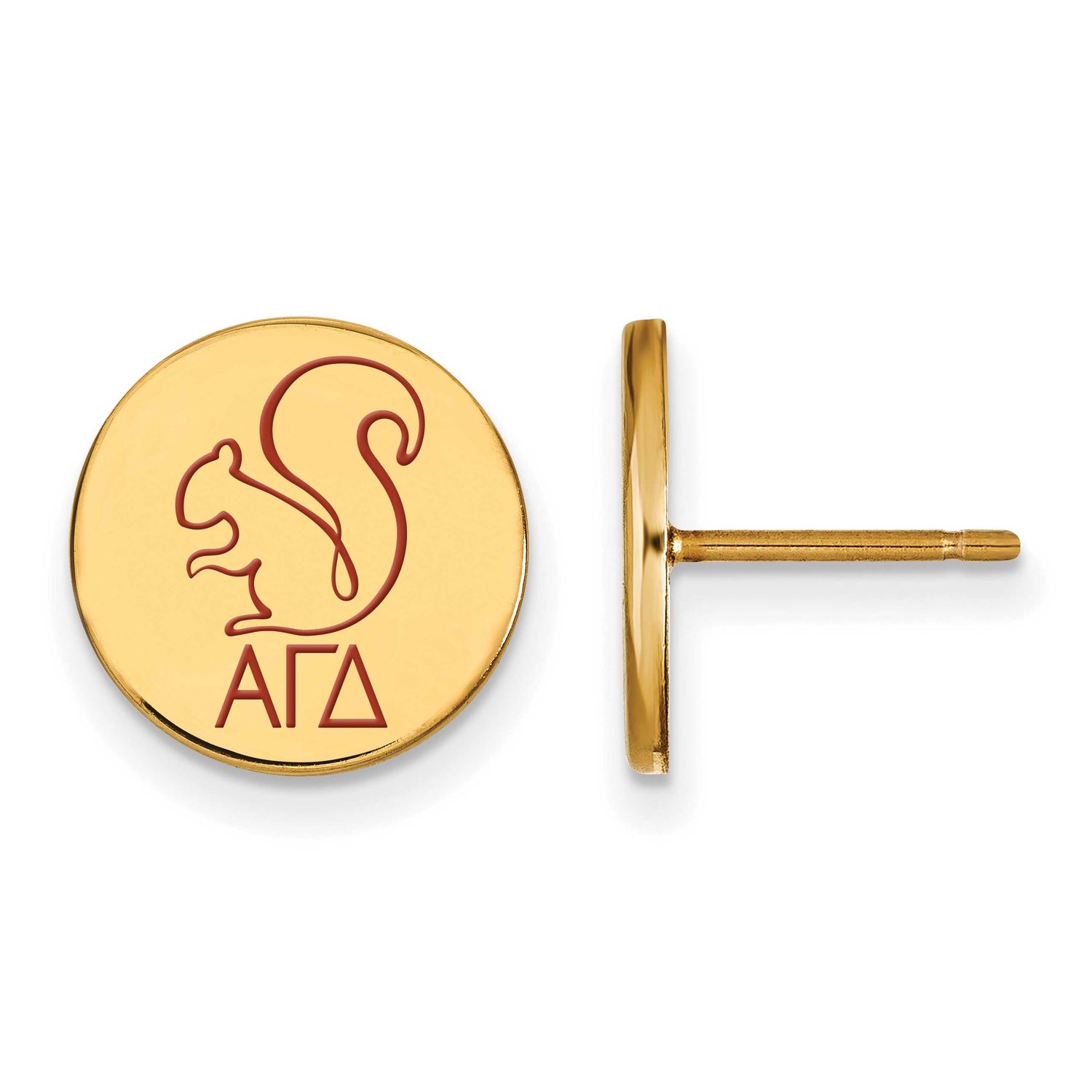 Alpha Gamma Delta Enameled Post Earrings Gold-plated Sterling Silver GP047AGD, UPC: 886774945590