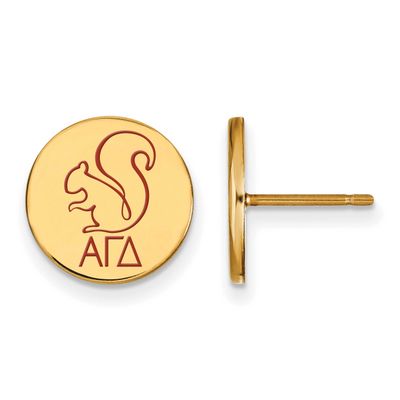 Alpha Gamma Delta Enameled Post Earrings Gold-plated Sterling Silver GP047AGD, UPC: 886774945590