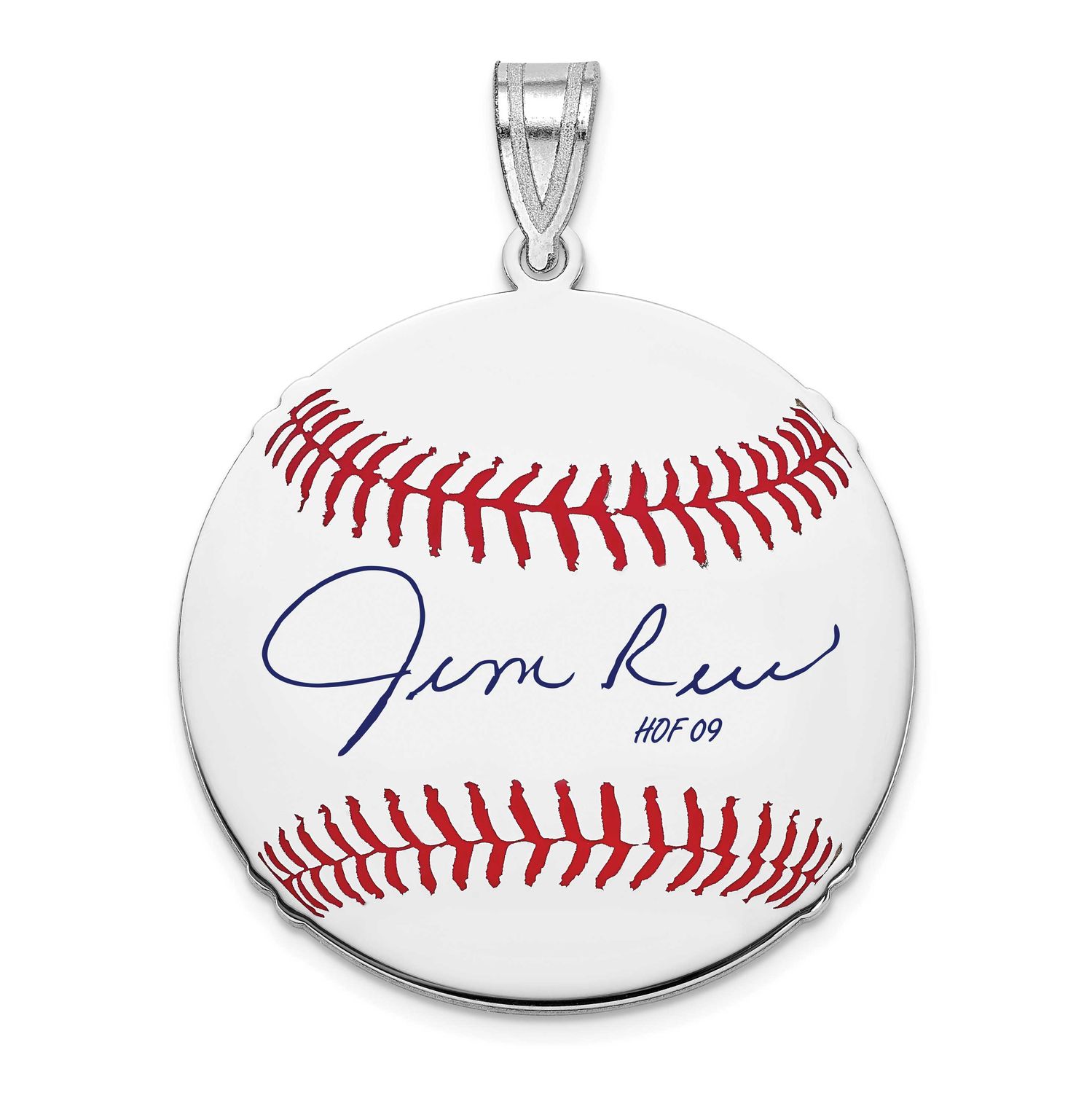 Jim Rice Hall of Fame Signature Medium Epoxy Baseball Pendant Sterling Silver SSHF10JR09, UPC: