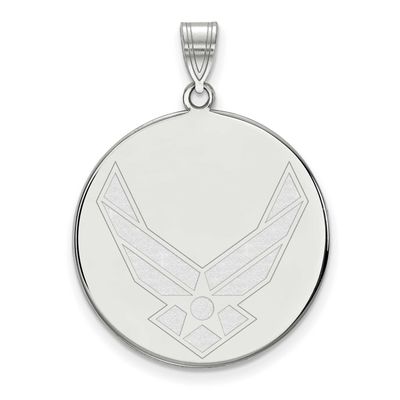 U.S. Air Force Extra Large Disc Pendant Sterling Silver Rhodium-plated SS034USAF, UPC: 191101121708