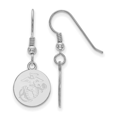 U.S. Marine Corps Disc Post Earrings 14k White Gold 4W015USMC, UPC: