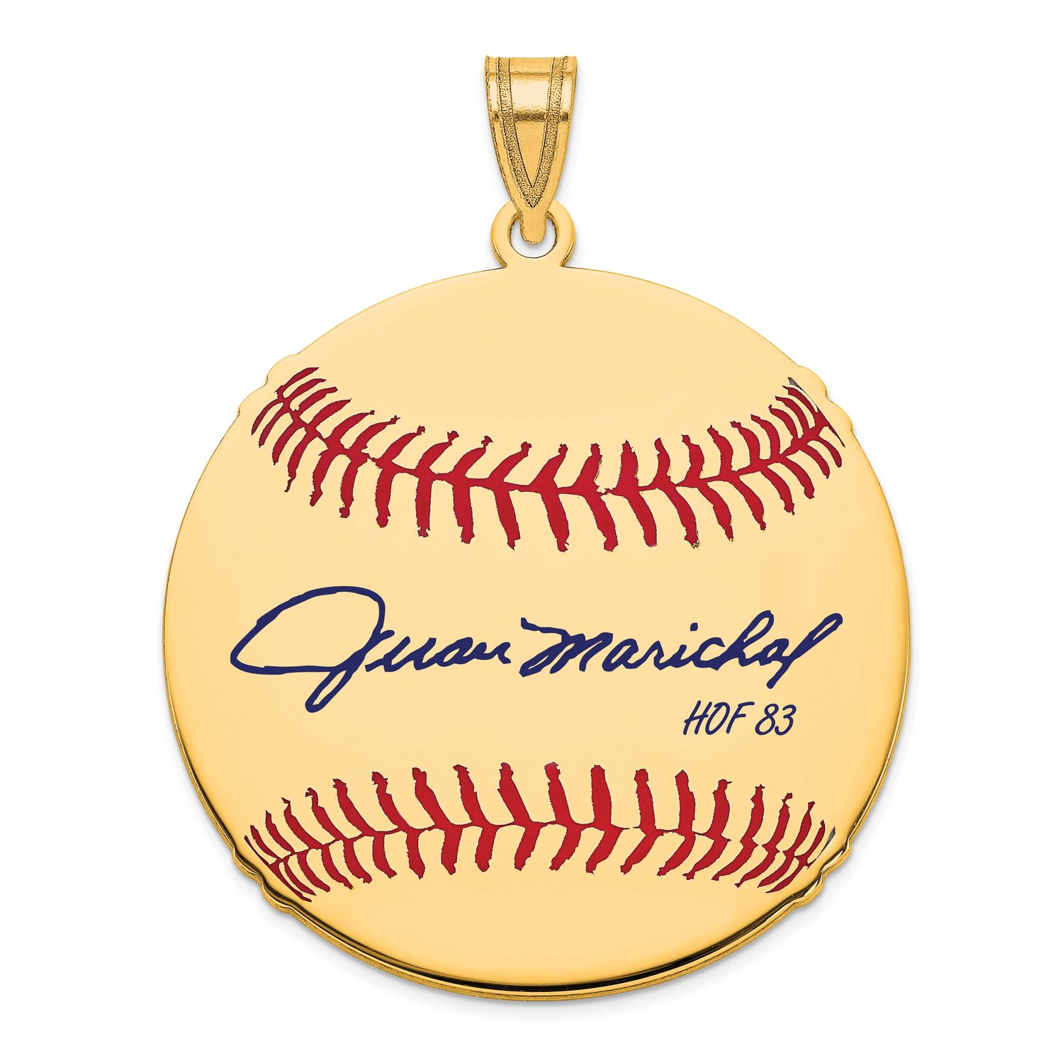 Juan Marichal Hall of Fame Signature Large Epoxy Baseball Pendant 14k Gold 4YHF02JM83, UPC: