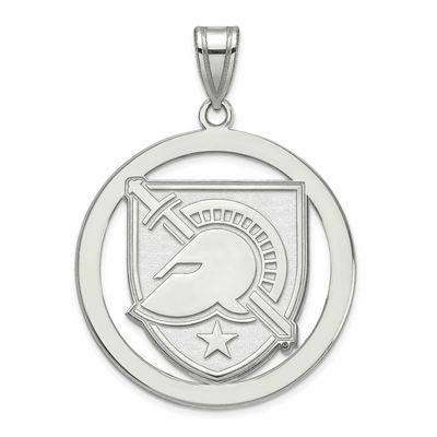 U.S. Military Academy Letter A Extra Large Circle Pendant Sterling Silver Rhodium-plated SS021USMA,…