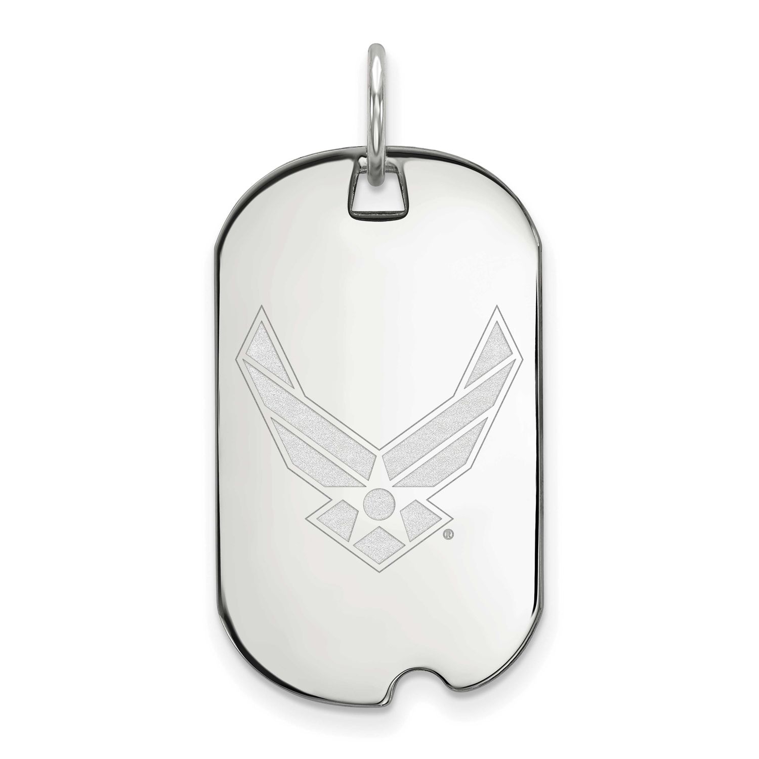U.S. Air Force Small Dog Tag Pendant Sterling Silver Rhodium-plated SS023USAF, UPC: 191101121593