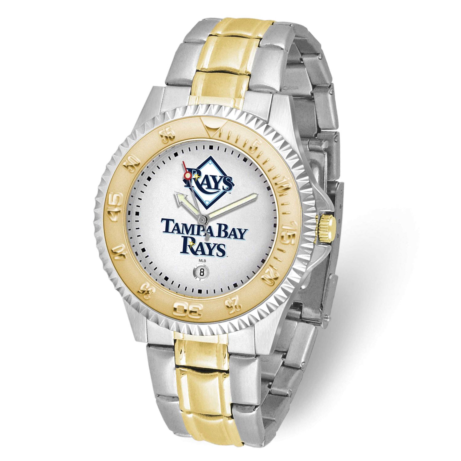 Gametime MLB Tampa Bay Rays Competitor Two-Tone Quartz Watch with Date Stainless Steel XWM3325, UPC…