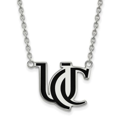 University of Cincinnati U-C Large Enameled Pendant 18 Inch Necklace Sterling Silver Rhodium-plated…