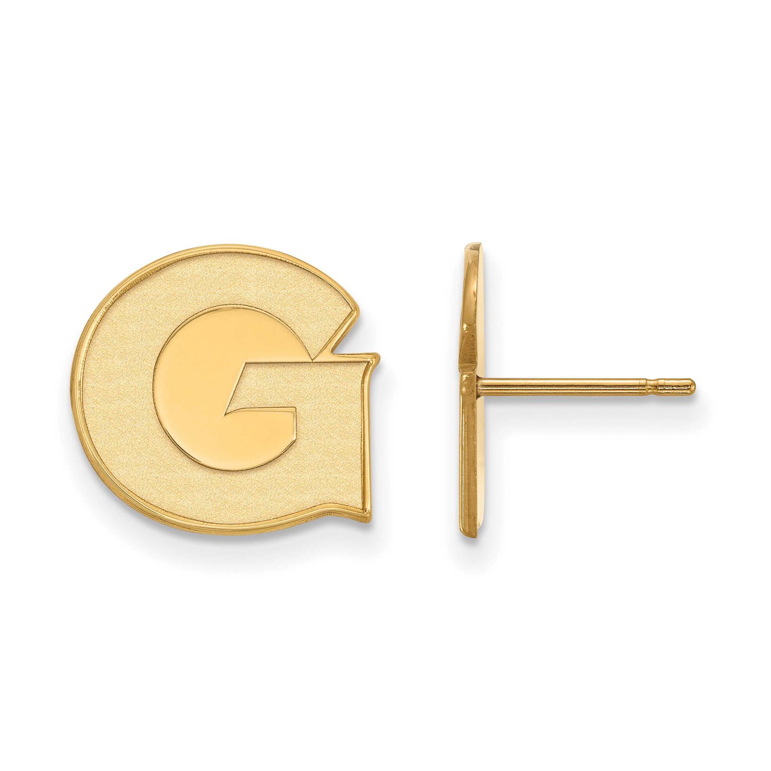 Georgetown University Letter G Small Post Earrings Gold-plated Sterling Silver GP004GC, UPC: 886774…