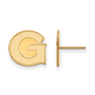Georgetown University Letter G Small Post Earrings Gold-plated Sterling Silver GP004GC, UPC: 886774…