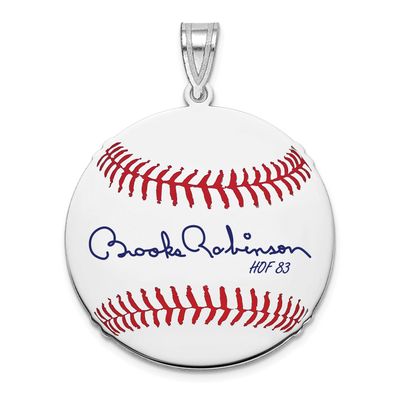 Brooks Robinson Hall of Fame Signature Medium Epoxy Baseball Pendant Sterling Silver SSHF10BR83, UP…