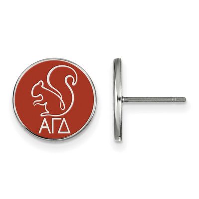 Alpha Gamma Delta Enameled Post Earrings Sterling Silver Rhodium-plated SS046AGD, UPC: 886774609928
