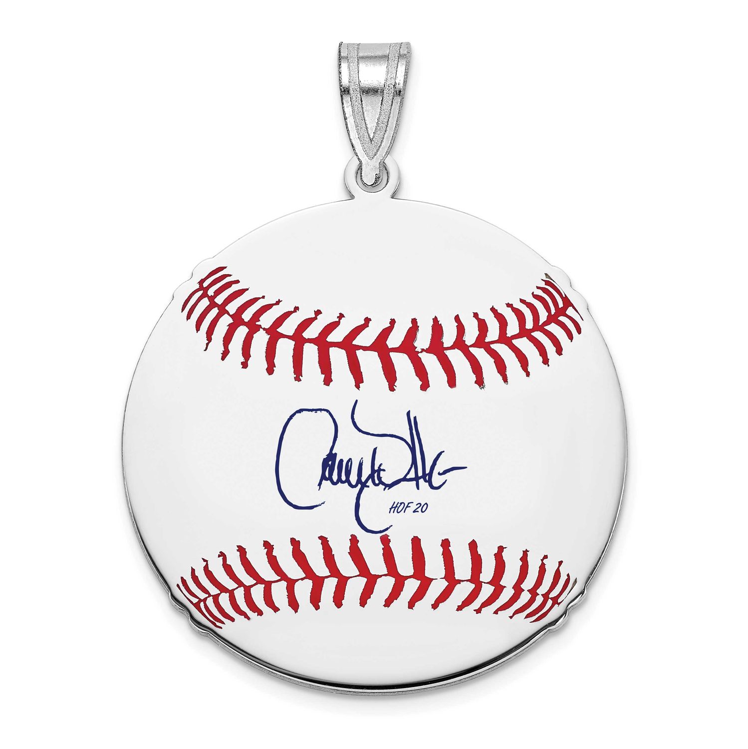 Larry Walker Hall of Fame Signature Medium Epoxy Baseball Pendant Sterling Silver SSHF10LW20, UPC: