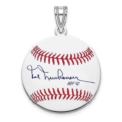 Hal Newhouser Hall of Fame Signature Small Epoxy Baseball Pendant Sterling Silver SSHF11HN92, UPC: