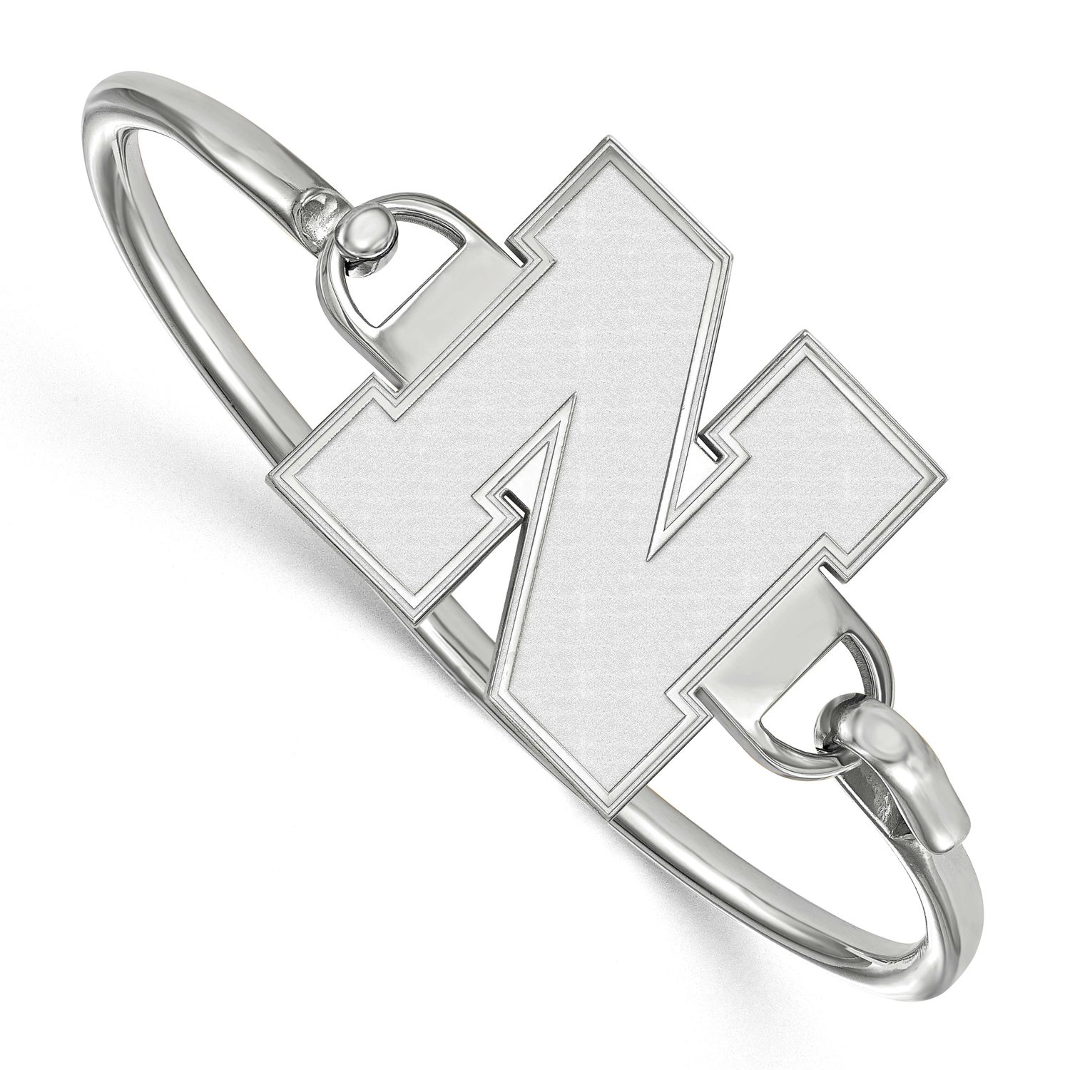 University of Nebraska Large Bangle Sterling Silver Rhodium-plated SS077UNE-7, UPC: 886774713731