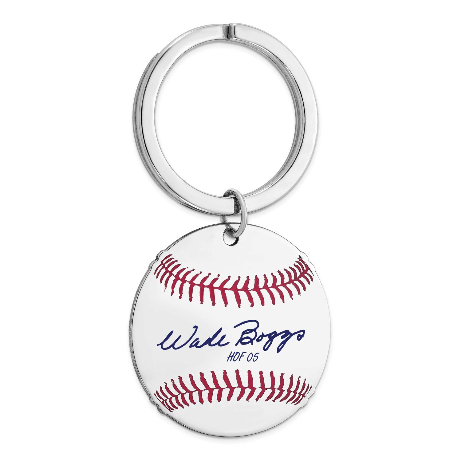 Wade Boggs Hall of Fame Signature Epoxy Baseball Keychain Sterling Silver SSHF03WB05, UPC: