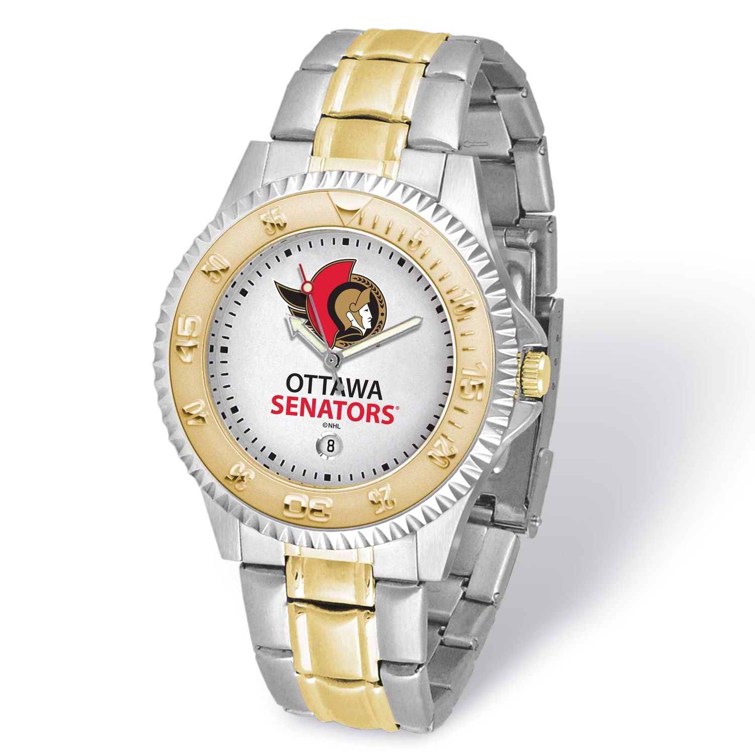 Gametime NHL Ottawa Senators Competitor Two-Tone Quartz Watch with Date Stainless Steel XWM3381, UP…