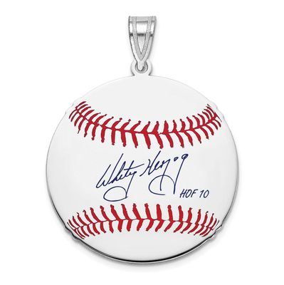 Whitey Herzog Hall of Fame Signature Medium Epoxy Baseball Pendant Sterling Silver SSHF10WH10, UPC: