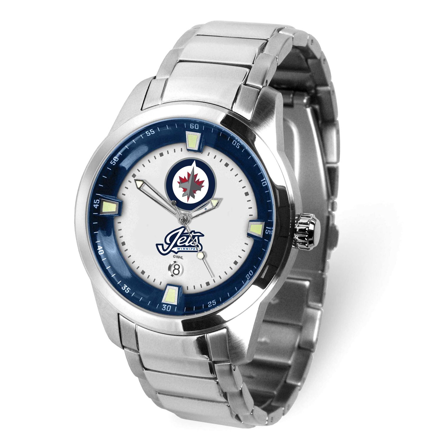 Gametime NHL Winnipeg Jets Titan Quartz Watch with Date Stainless Steel XWM3670, UPC: 82652871467