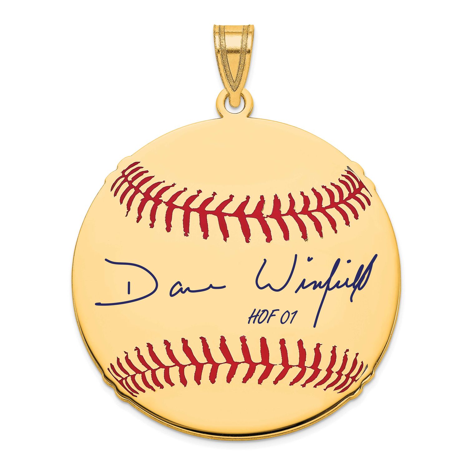 Dave Winfield Hall of Fame Signature Large Epoxy Baseball Pendant 14k Gold 4YHF02DW01, UPC: