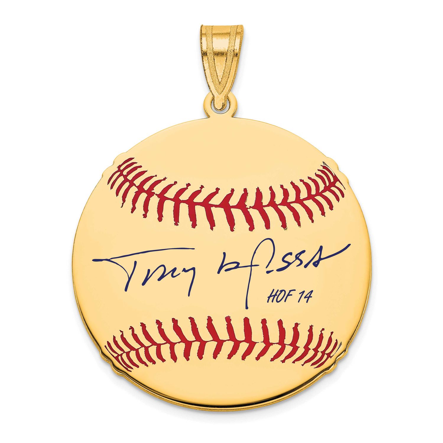 Tony La Russa Hall of Fame Signature Medium Epoxy Baseball Pendant 10k Gold 1YHF10TL14, UPC:
