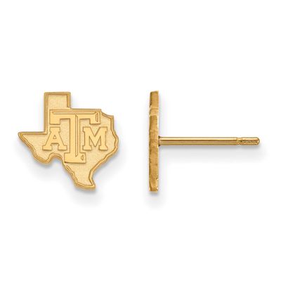 Texas A And M University State Outline Extra Small Post Earrings 10k Gold 1Y046TAM, UPC: 8867748182…