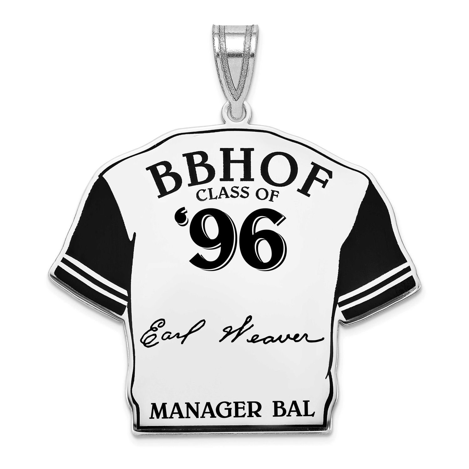 Earl Weaver Hall of Fame Signature Epoxy Jersey Pendant Sterling Silver SSHF01EW96, UPC:
