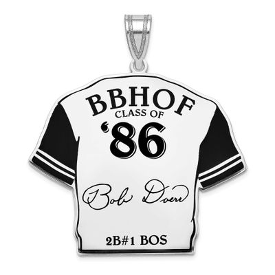Bobby Doerr Hall of Fame Signature Epoxy Jersey Pendant Sterling Silver SSHF01BD86, UPC:
