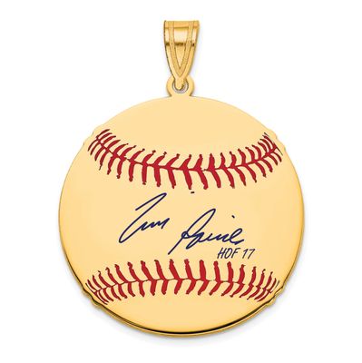 Tim Raines Hall of Fame Signature Medium Epoxy Baseball Pendant Gold-plated Sterling Silver GPHF10T…