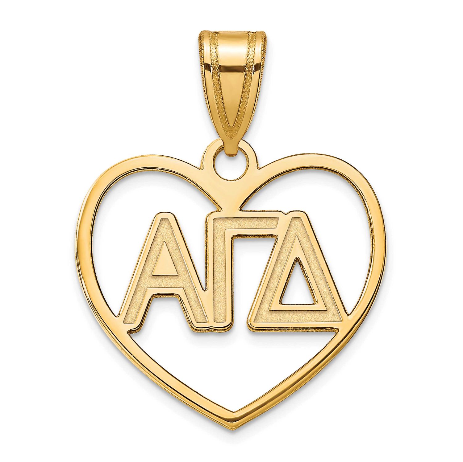 Alpha Gamma Delta Heart Pendant Gold-plated Sterling Silver GP008AGD, UPC: 886774906706