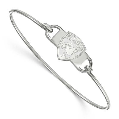 NHL Florida Panthers Small Center 7 Inch Wire Bangle Sterling Silver Rhodium-plated SS014PTH-7, UPC…