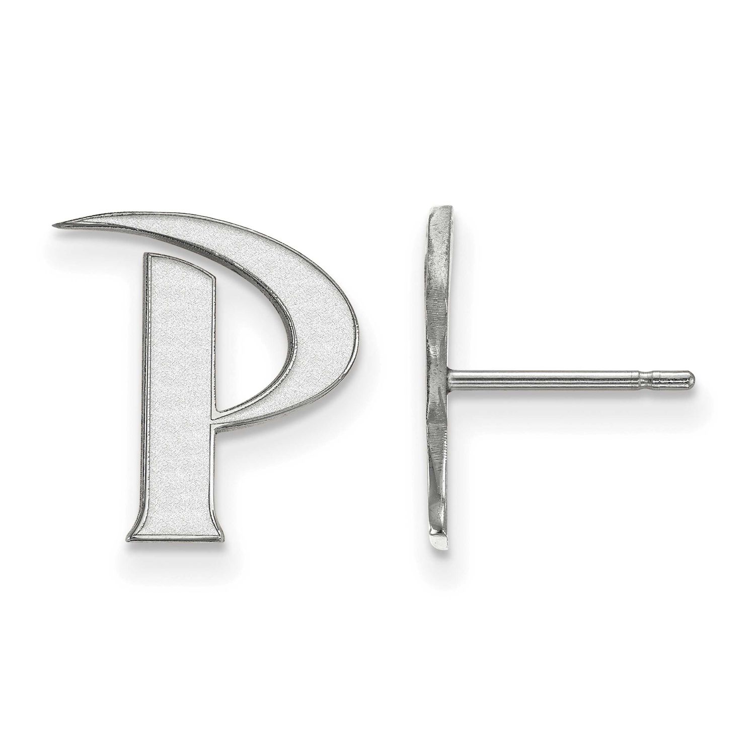 Pepperdine University Letter P Small Post Earrings Sterling Silver Rhodium-plated SS004PEU, UPC: 88…