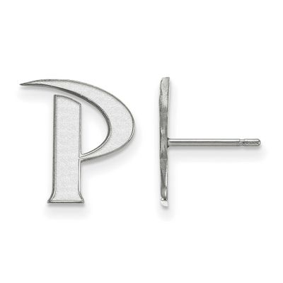 Pepperdine University Letter P Small Post Earrings Sterling Silver Rhodium-plated SS004PEU, UPC: 88…