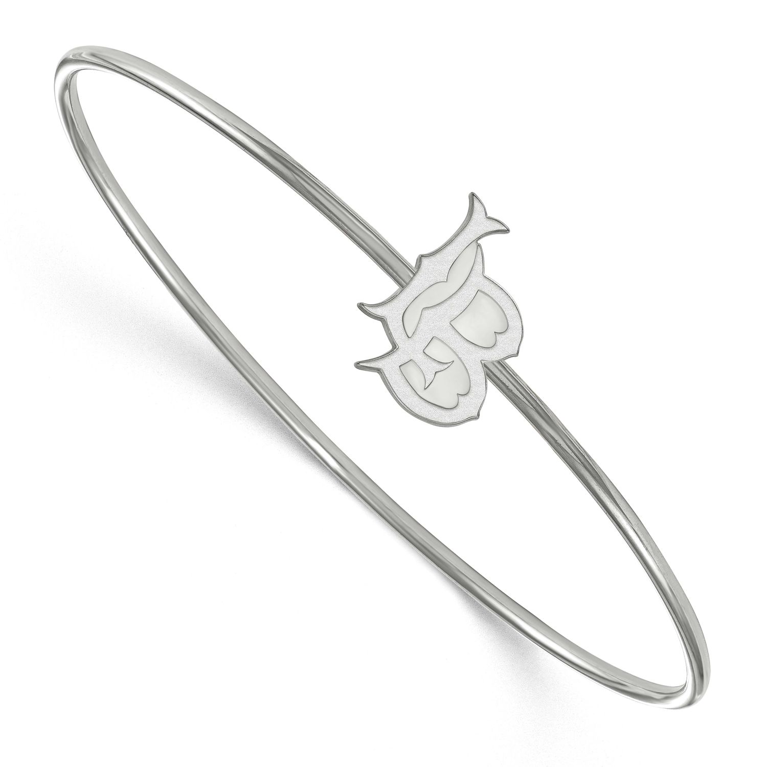 California State University, Long Beach Slip On Bangle Sterling Silver Rhodium-plated SS003CLB-7, U…