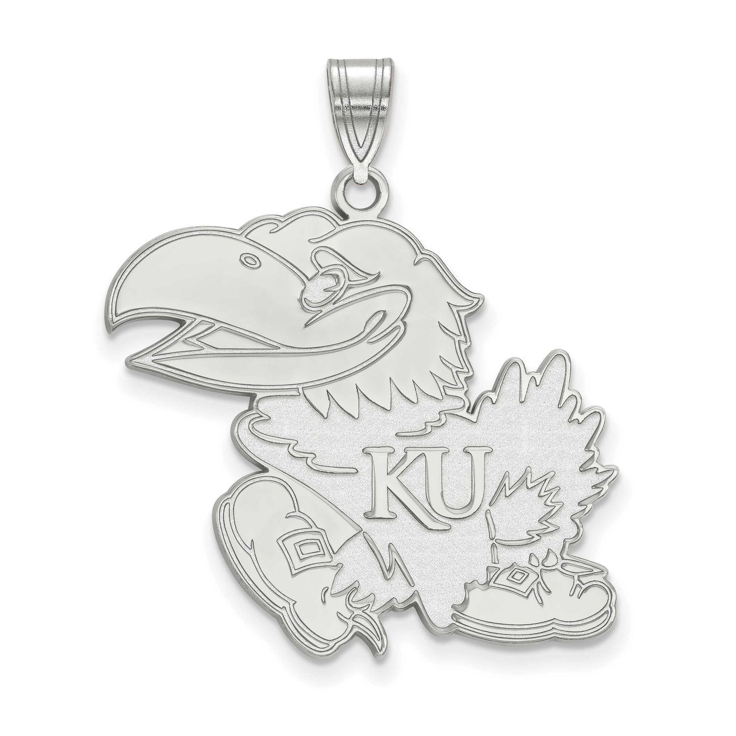 University of Kansas Jayhawk Extra Large Pendant Sterling Silver Rhodium-plated SS005UKS, UPC: 8867…