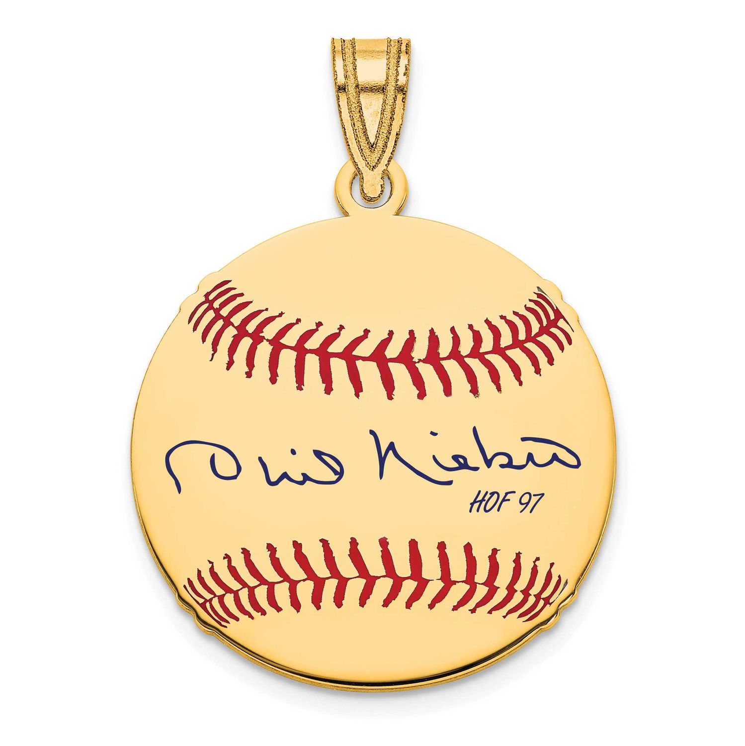 Phil Niekro Hall of Fame Signature Small Epoxy Baseball Pendant 14k Gold 4YHF11PN97, UPC: