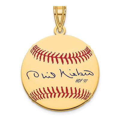 Phil Niekro Hall of Fame Signature Small Epoxy Baseball Pendant 14k Gold 4YHF11PN97, UPC: