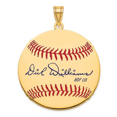 Dick Williams Hall of Fame Signature Large Epoxy Baseball Pendant 10k Gold 1YHF02DW08, UPC:
