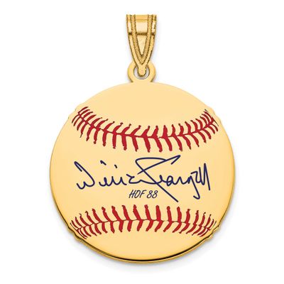 Willie Stargell Hall of Fame Signature Small Epoxy Baseball Pendant Gold-plated Sterling Silver GPH…