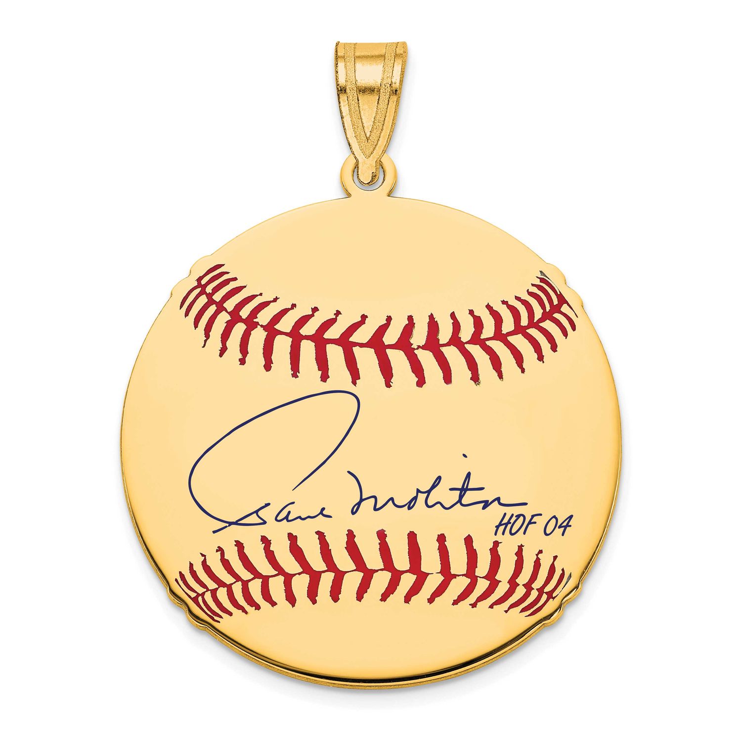Paul Molitor Hall of Fame Signature Medium Epoxy Baseball Pendant Gold-plated Sterling Silver GPHF1…