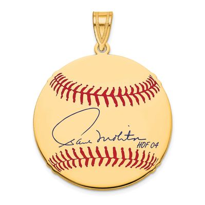 Paul Molitor Hall of Fame Signature Medium Epoxy Baseball Pendant Gold-plated Sterling Silver GPHF1…