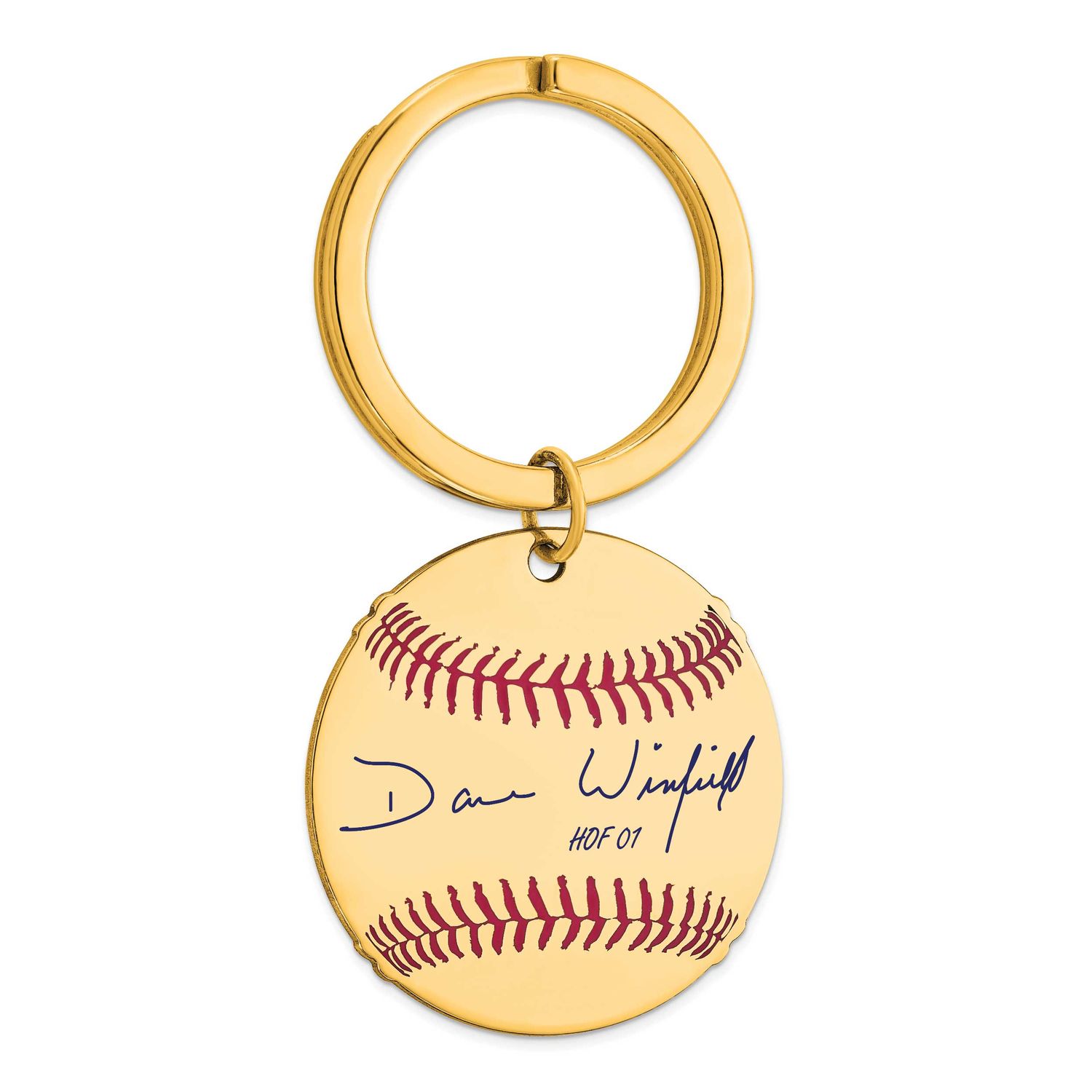 Dave Winfield Hall of Fame Signature Epoxy Baseball Keychain Gold-plated Sterling Silver GPHF03DW01…