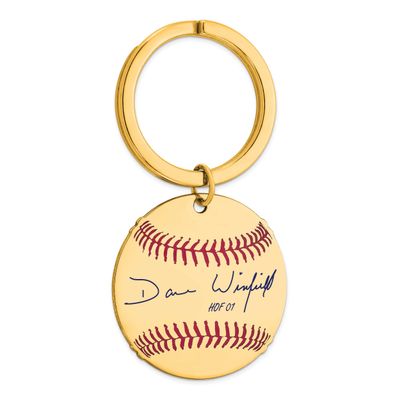 Dave Winfield Hall of Fame Signature Epoxy Baseball Keychain Gold-plated Sterling Silver GPHF03DW01…