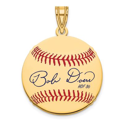 Bobby Doerr Hall of Fame Signature Small Epoxy Baseball Pendant 14k Gold 4YHF11BD86, UPC:
