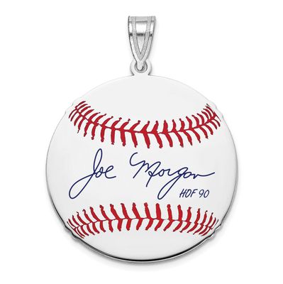 Joe Morgan Hall of Fame Signature Medium Epoxy Baseball Pendant Sterling Silver SSHF10JM90, UPC: