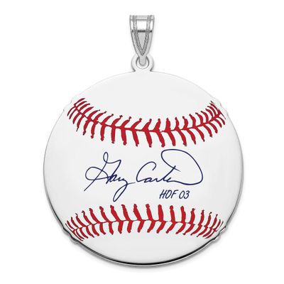 Gary Carter Hall of Fame Signature Large Epoxy Baseball Pendant Sterling Silver SSHF02GC03, UPC:
