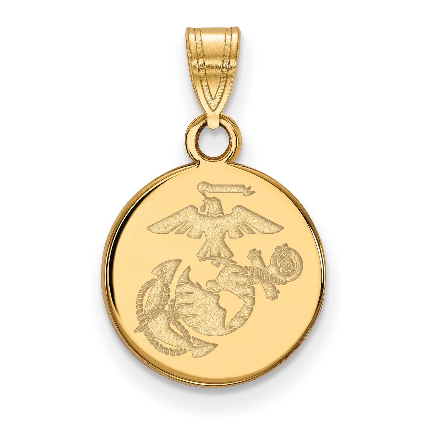 Small U.S. Marine Corps Disc Pendant 10k Gold 1Y004USMC, UPC: 191101484445