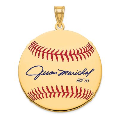 Juan Marichal Hall of Fame Signature Large Epoxy Baseball Pendant Gold-plated Sterling Silver GPHF0…