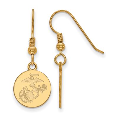 U.S. Marine Corps Disc Post Earrings 10k Gold 1Y015USMC, UPC: