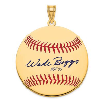 Wade Boggs Hall of Fame Signature Large Epoxy Baseball Pendant 14k Gold 4YHF02WB05, UPC: