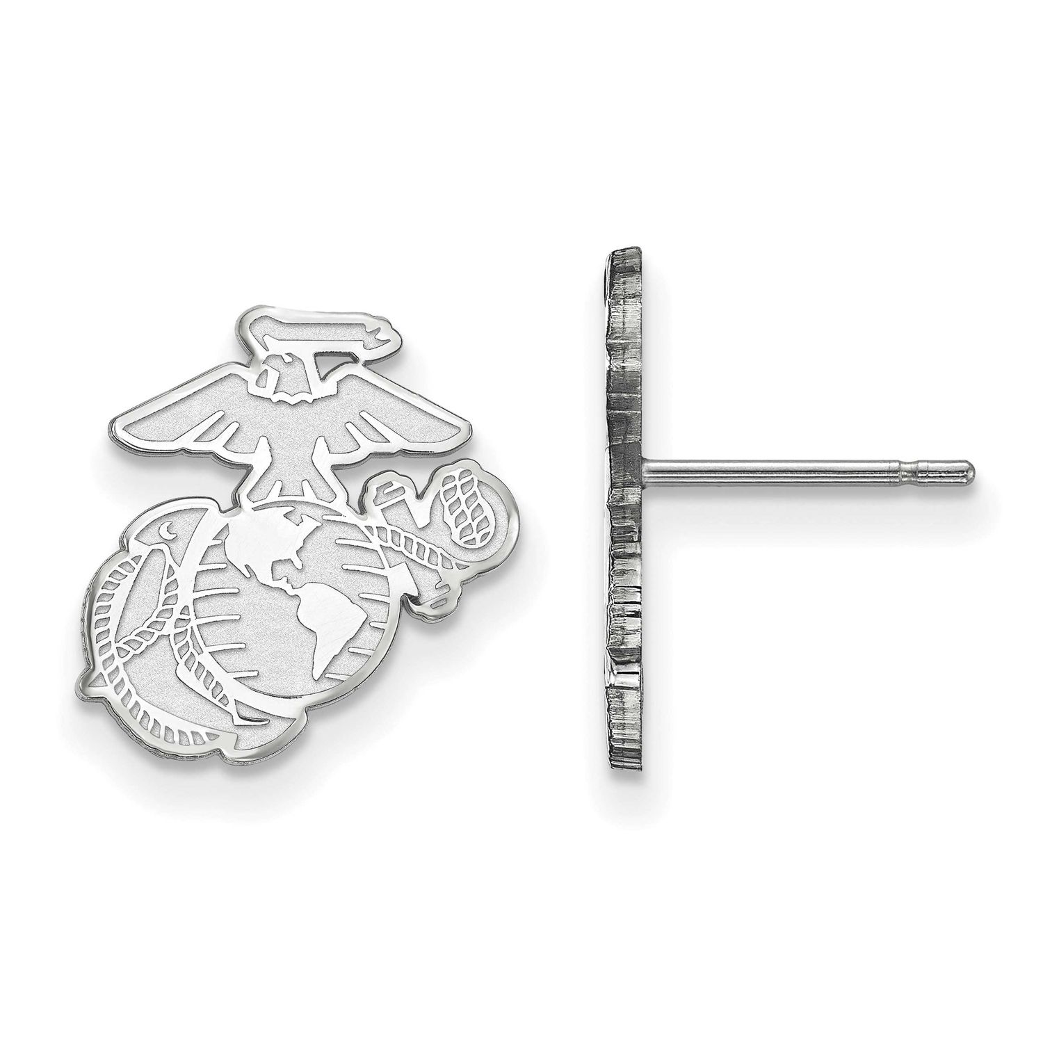 U.S. Marine Corps Post Earrings 10k White Gold 1W035USMC, UPC: 191101485749