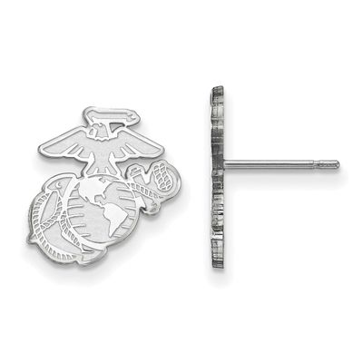 U.S. Marine Corps Post Earrings 10k White Gold 1W035USMC, UPC: 191101485749